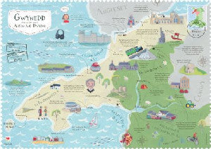 Wales on the Map: Gwynedd Poster (Arfon and Dwyfor - English)