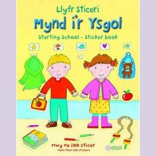 Llyfr Sticeri Mynd i'r Ysgol/Starting School Sticer Book - Siop y Pethe