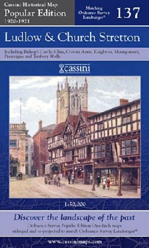 Cassini Historical Map: Popular Edition 1920-1921 - Ludlow and Church Stretton Sheet 137 - Siop y Pethe