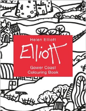 Llyfr Lliwio Concertina Helen Elliott: Arfordir Gŵyr - Helen Elliott - Siop y Pethe