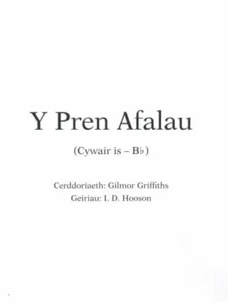 Y Pren Afalau (Cywair is Bb)