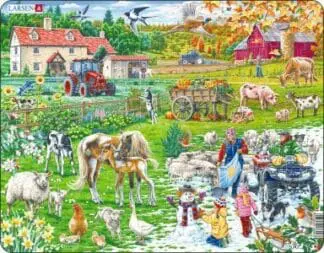 Jig-so Pedwar Tymor ar y Fferm / Four Seasons at the Farm Jigsaw