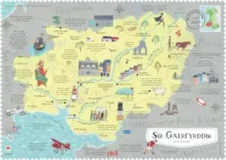 Cymru ar y Map: Poster Sir Gaerfyrddin (Cymraeg)