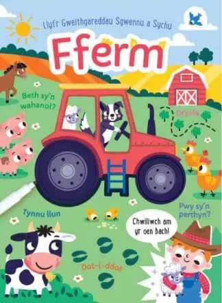 Llyfr Gweithgareddau Sgwennu a Sychu: Fferm