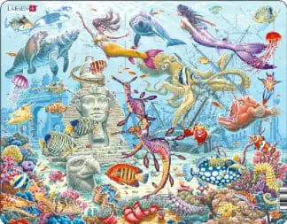 Jig-so Môr-forynion Mewn Dinas Danfor / Mermaids in a Mysterious Sunken City Jigsaw