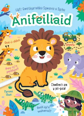 Llyfr Gweithgareddau Sgwennu a Sychu: Anifeiliaid