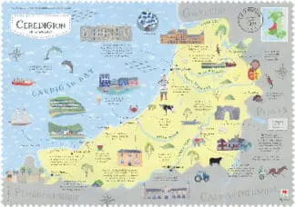 Wales on the Map: Ceredigion Poster (English)