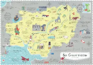 Cymru ar y Map: Poster Sir Gaerfyrddin (Cymraeg)